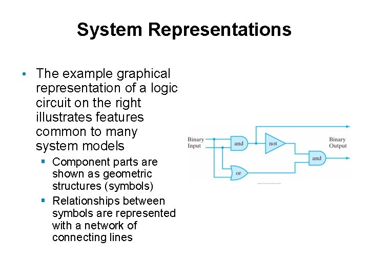 System Representations • The example graphical representation of a logic circuit on the right