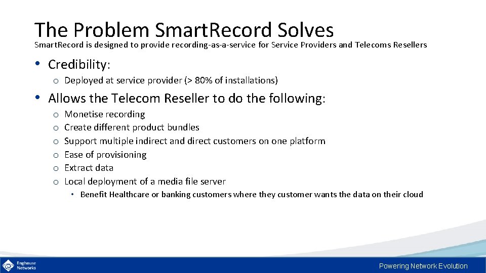 Enghouse Networks Smart Record Product Overview www enghousenetworks