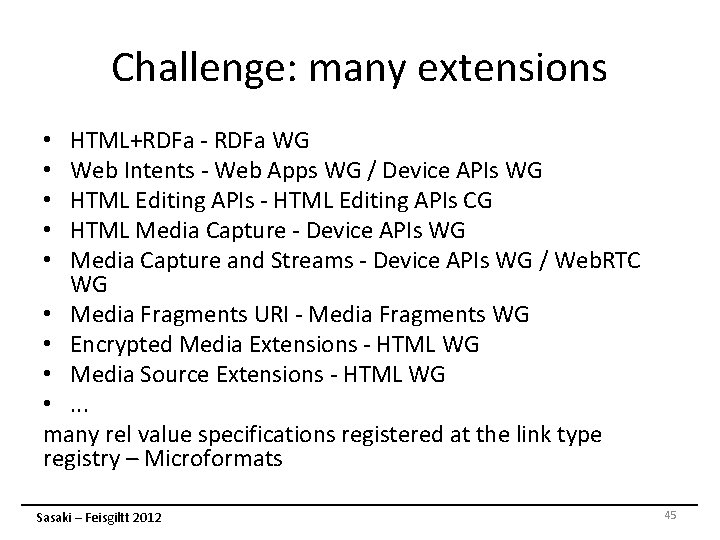 Challenge: many extensions HTML+RDFa - RDFa WG Web Intents - Web Apps WG / Challenge: many extensions HTML+RDFa - RDFa WG Web Intents - Web Apps WG /