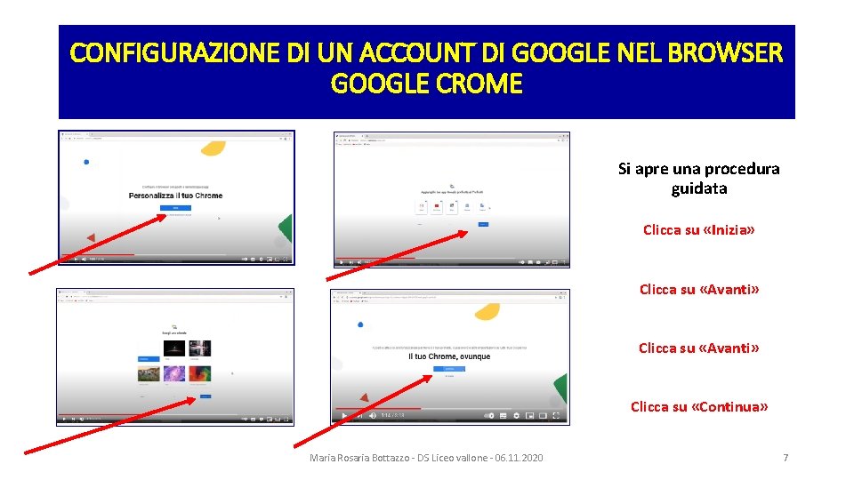 CONFIGURAZIONE DI UN ACCOUNT DI GOOGLE NEL BROWSER GOOGLE CROME Si apre una procedura