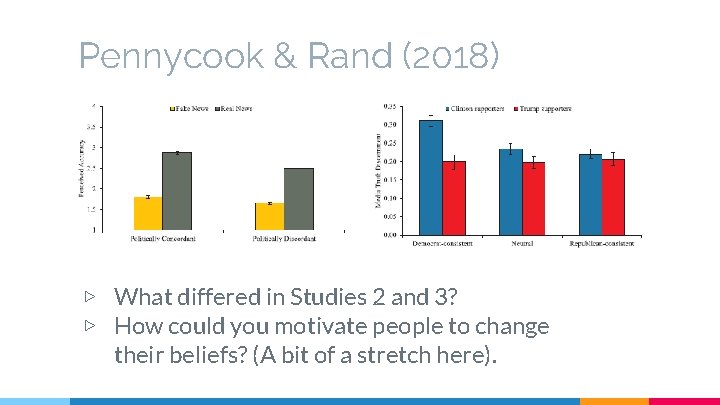 Pennycook & Rand (2018) ▷ What differed in Studies 2 and 3? ▷ How