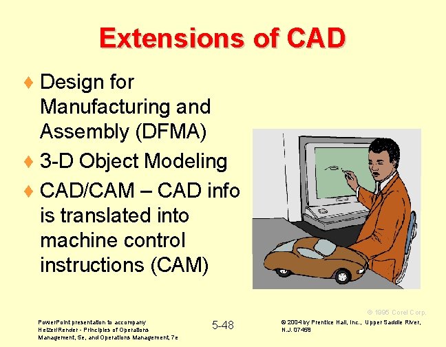 Extensions of CAD ¨ Design for Manufacturing and Assembly (DFMA) ¨ 3 -D Object