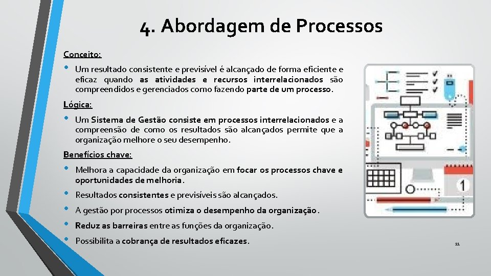4. Abordagem de Processos Conceito: • Um resultado consistente e previsível é alcançado de