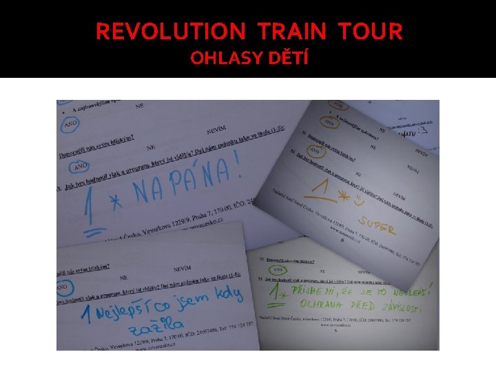 REVOLUTION TRAIN TOUR OHLASY DĚTÍ 