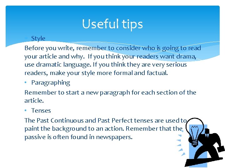 WRITING PRACTICE WRITING AN ARTICLE 1 2 3