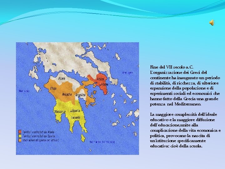 Fine del VII secolo a. C. L'organizzazione dei Greci del continente ha inaugurato un