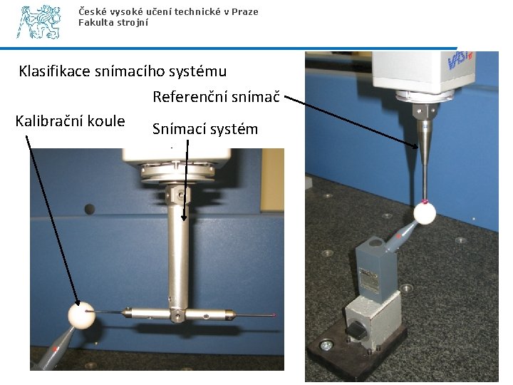 České vysoké učení technické v Praze Fakulta strojní Klasifikace snímacího systému Referenční snímač Kalibrační