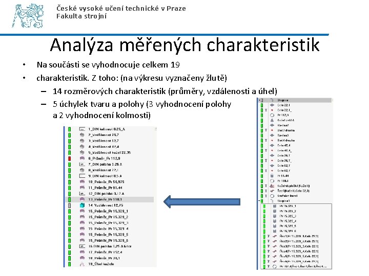 České vysoké učení technické v Praze Fakulta strojní Analýza měřených charakteristik • • Na