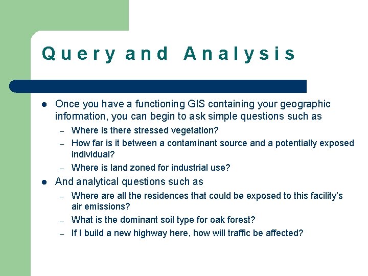 Q u e r y a n d A n a l y s