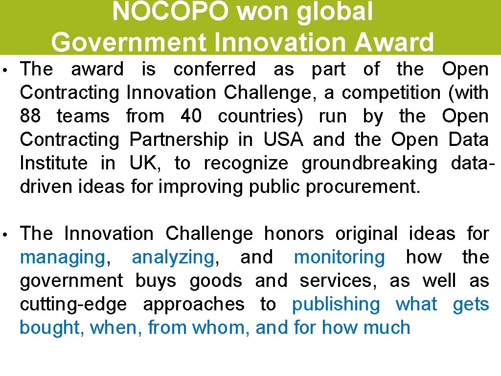 NOCOPO won global Government Innovation Award • The award is conferred as part of