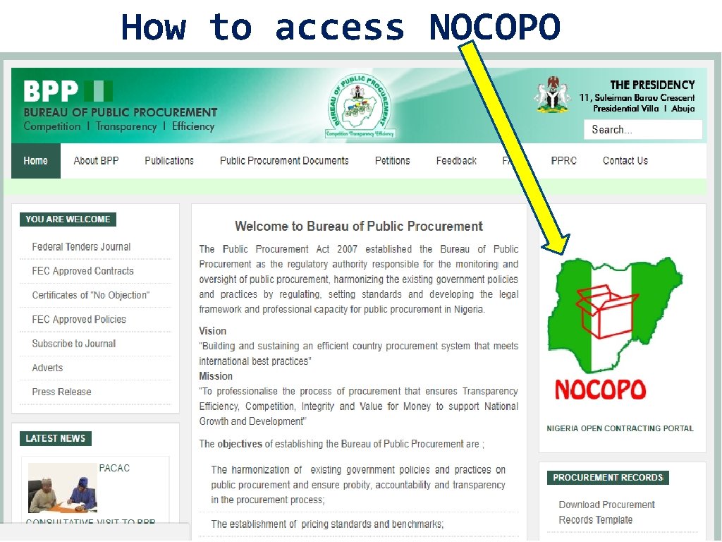 How to access NOCOPO 