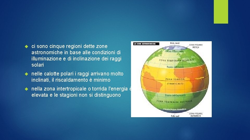  ci sono cinque regioni dette zone astronomiche in base alle condizioni di illuminazione