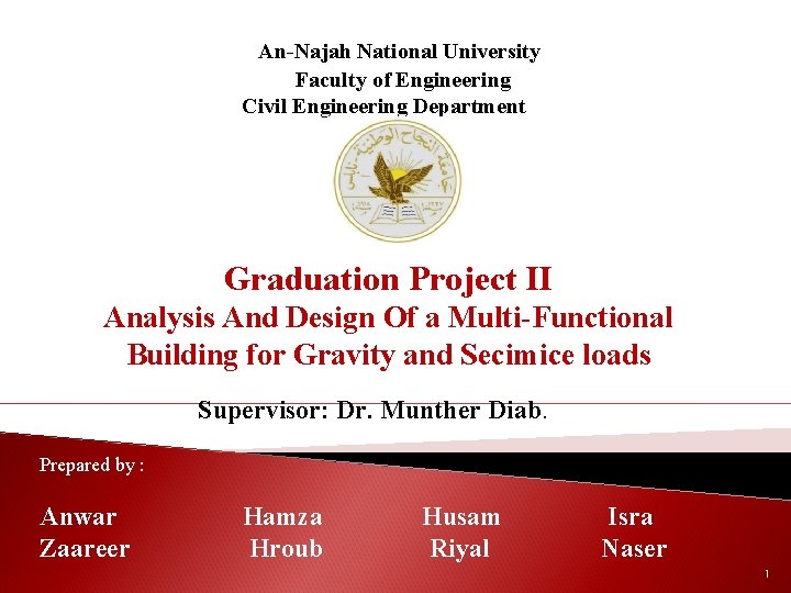 An-Najah National University Faculty of Engineering Civil Engineering Department Graduation Project II Analysis And