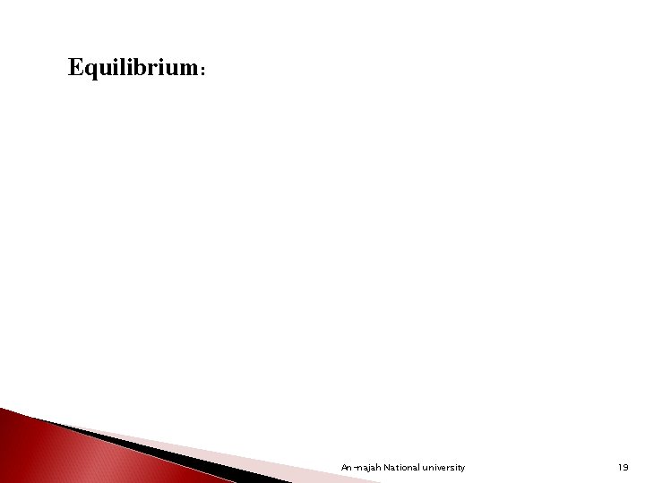 Equilibrium: An-najah National university 19 