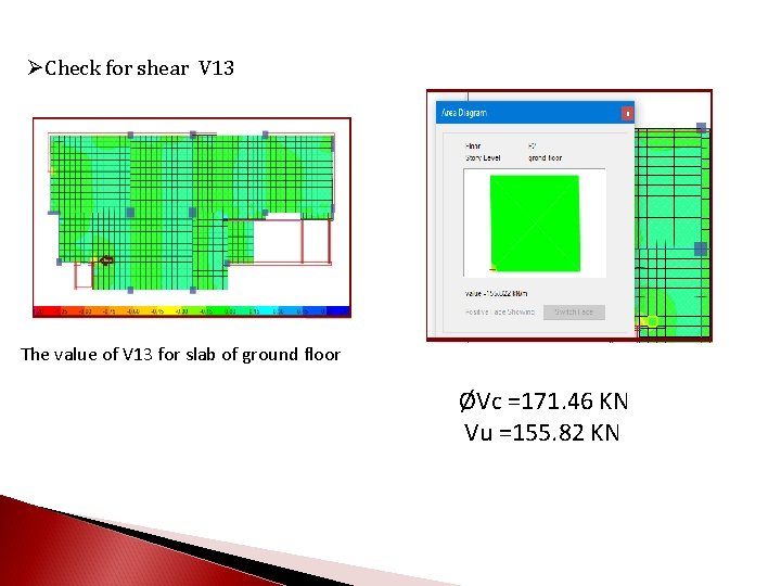 ØCheck for shear V 13 The value of V 13 for slab of ground