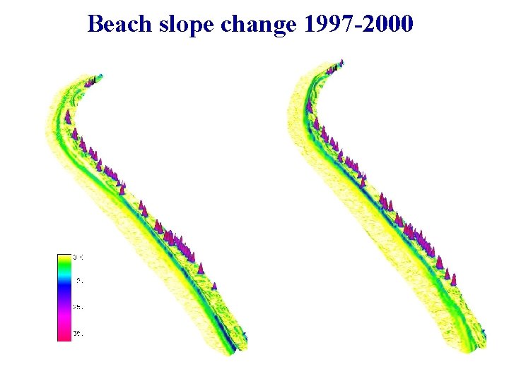 Beach slope change 1997 -2000 