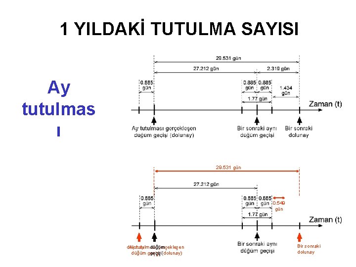 1 YILDAKİ TUTULMA SAYISI Ay tutulmas ı 29. 531 gün 0. 549 gün dolunay