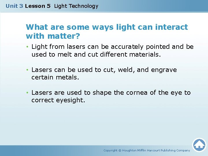 Unit 3 Lesson 5 Light Technology What are some ways light can interact with Unit 3 Lesson 5 Light Technology What are some ways light can interact with