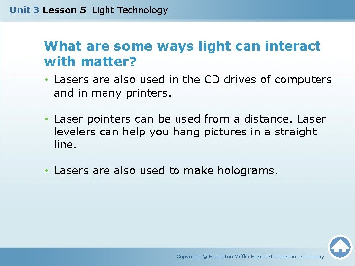 Unit 3 Lesson 5 Light Technology What are some ways light can interact with Unit 3 Lesson 5 Light Technology What are some ways light can interact with