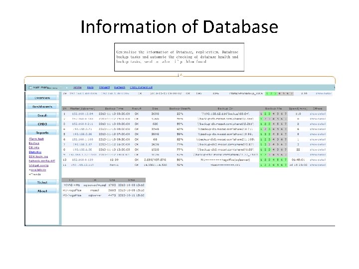 Information of Database 