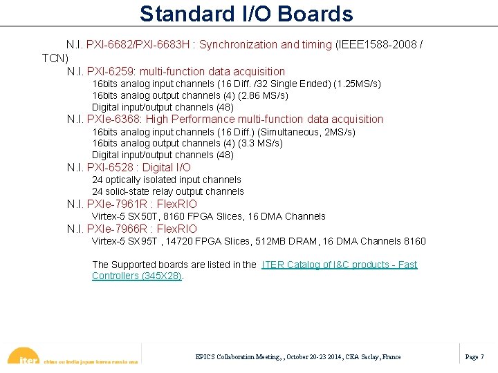 Standard I/O Boards N. I. PXI-6682/PXI-6683 H : Synchronization and timing (IEEE 1588 -2008