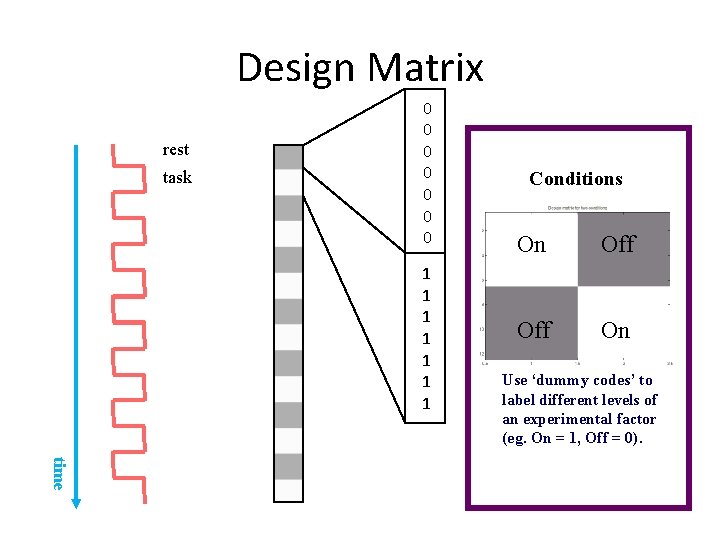 Design Matrix rest task 0 0 0 0 1 1 1 1 Conditions On