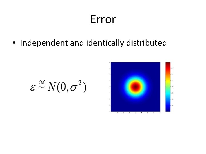 Error • Independent and identically distributed iid 