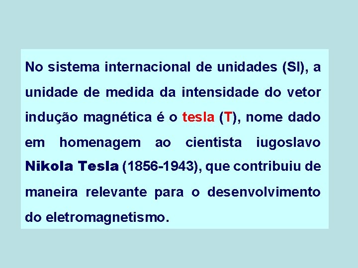 No sistema internacional de unidades (SI), a unidade de medida da intensidade do vetor