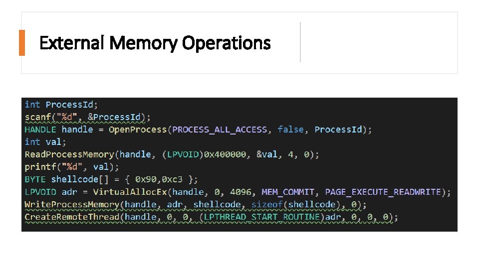 External Memory Operations 