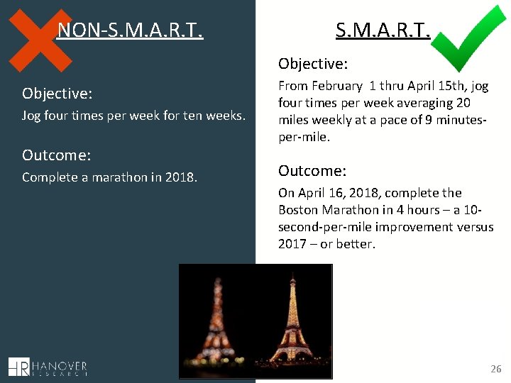 NON-S. M. A. R. T. Objective: Jog four times per week for ten weeks.