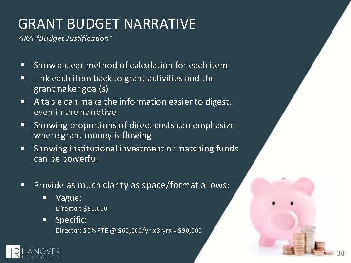 GRANT BUDGET NARRATIVE AKA “Budget Justification” § Show a clear method of calculation for