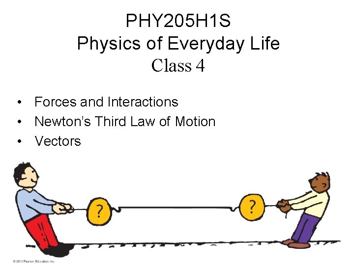 PHY 205 H 1 S Physics of Everyday Life Class 4 • Forces and