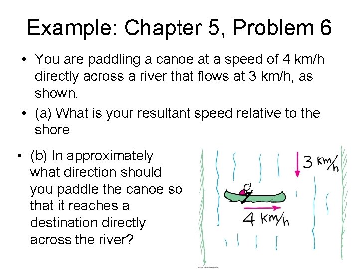Example: Chapter 5, Problem 6 • You are paddling a canoe at a speed