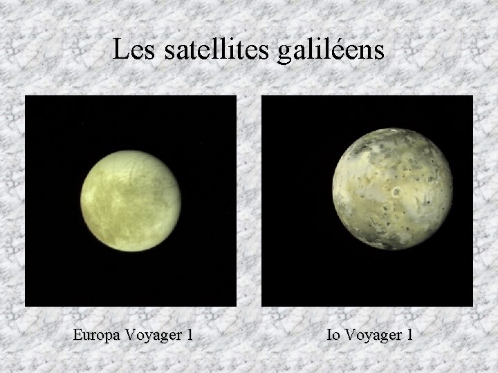 Les satellites galiléens Europa Voyager 1 Io Voyager 1 