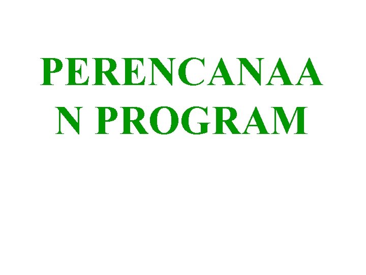 PERENCANAA N PROGRAM 