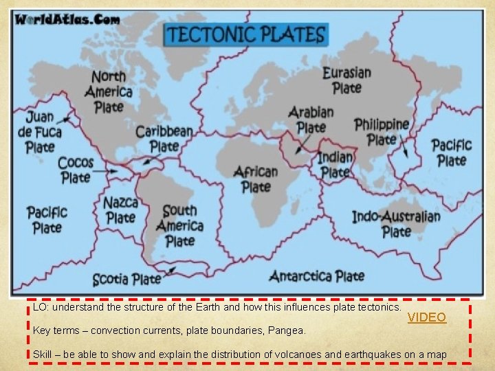 LO: understand the structure of the Earth and how this influences plate tectonics. VIDEO