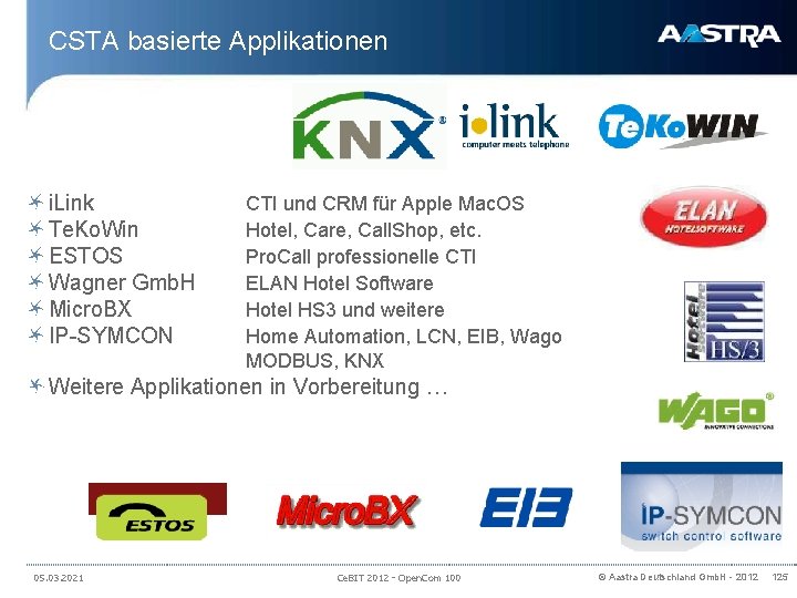 CSTA basierte Applikationen i. Link Te. Ko. Win ESTOS Wagner Gmb. H Micro. BX