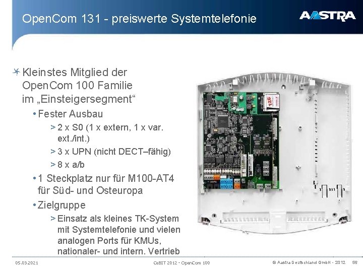 Open. Com 131 - preiswerte Systemtelefonie Kleinstes Mitglied der Open. Com 100 Familie im