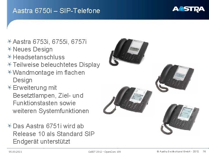 Aastra 6750 i – SIP-Telefone Aastra 6753 i, 6755 i, 6757 i Neues Design
