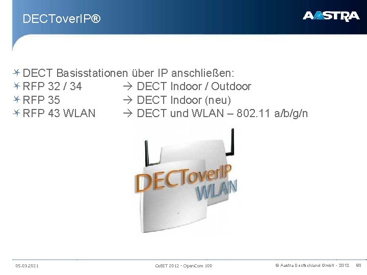 DECTover. IP® DECT Basisstationen über IP anschließen: RFP 32 / 34 DECT Indoor /