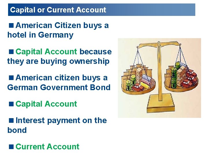 Capital or Current Account <American Citizen buys a hotel in Germany <Capital Account because