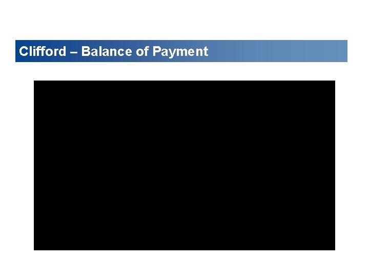 Clifford – Balance of Payment 