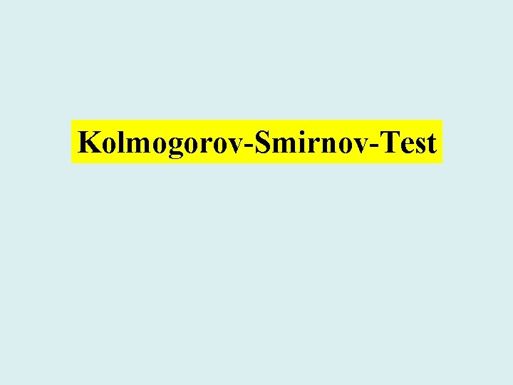Kolmogorov-Smirnov-Test 