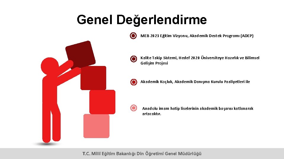 Genel Değerlendirme MEB 2023 Eğitim Vizyonu, Akademik Destek Programı (ADEP) Kalite Takip Sistemi, Hedef