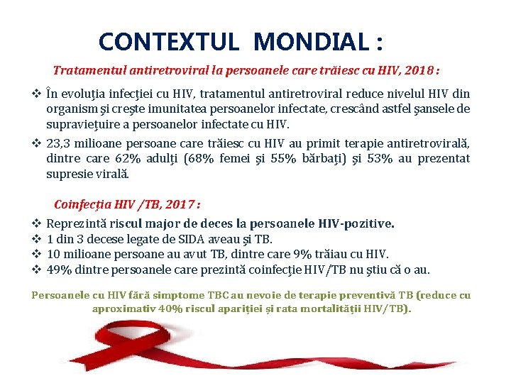 CONTEXTUL MONDIAL : Tratamentul antiretroviral la persoanele care trăiesc cu HIV, 2018 : v