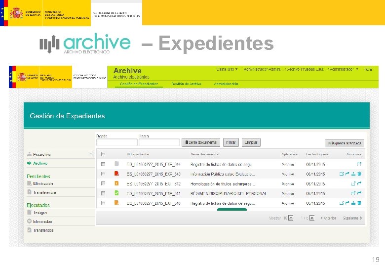 – Expedientes 19 
