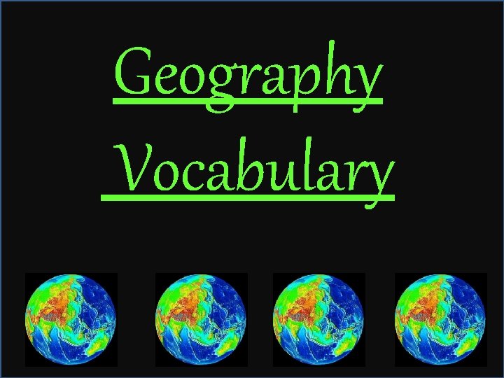 Geography Vocabulary 