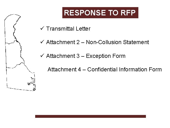 RESPONSE TO RFP ü Transmittal Letter ü Attachment 2 – Non-Collusion Statement ü Attachment