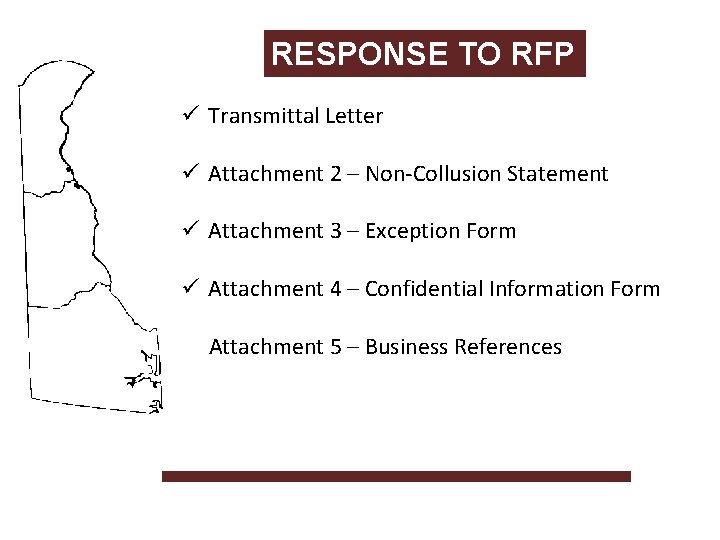 RESPONSE TO RFP ü Transmittal Letter ü Attachment 2 – Non-Collusion Statement ü Attachment