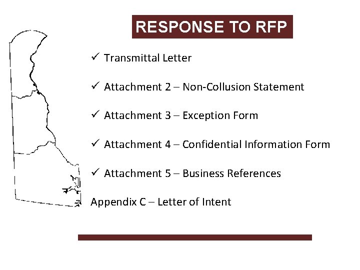 RESPONSE TO RFP ü Transmittal Letter ü Attachment 2 – Non-Collusion Statement ü Attachment